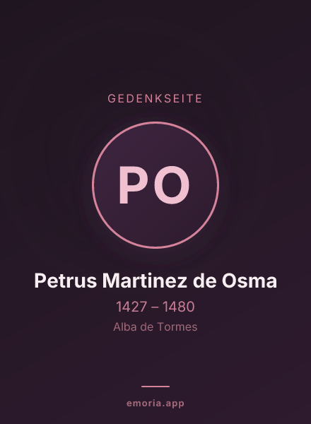 Gedenkportrait von Petrus Martinez de Osma