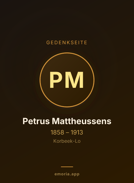 Gedenkportrait von Petrus Mattheussens