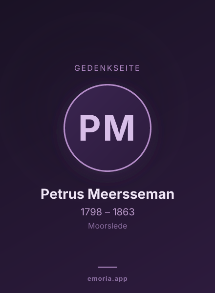 Gedenkportrait von Petrus Meersseman
