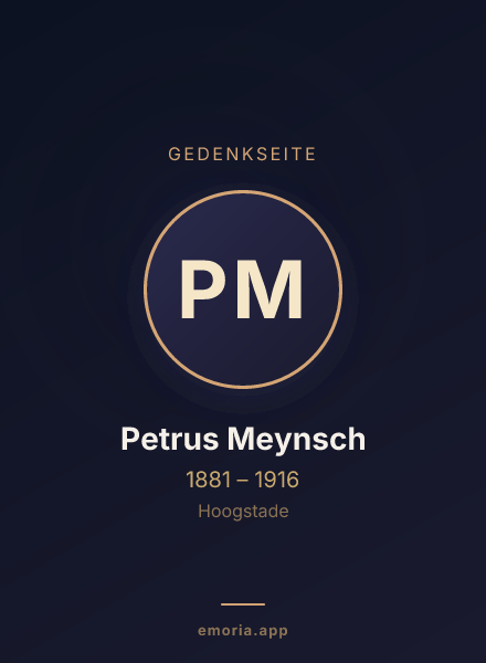 Gedenkportrait von Petrus Meynsch