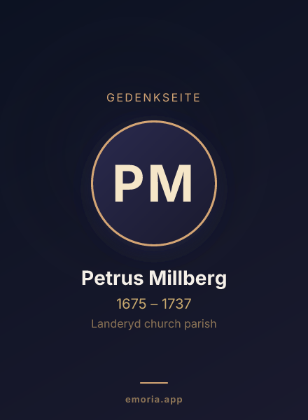 Gedenkportrait von Petrus Millberg