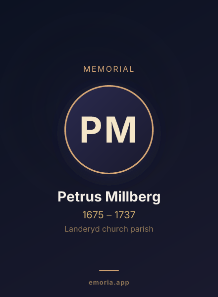 Memorial portrait of Petrus Millberg