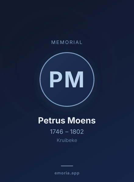 Memorial portrait of Petrus Moens