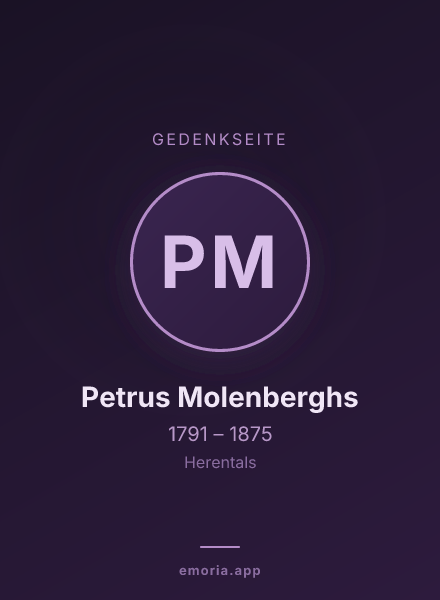 Gedenkportrait von Petrus Molenberghs