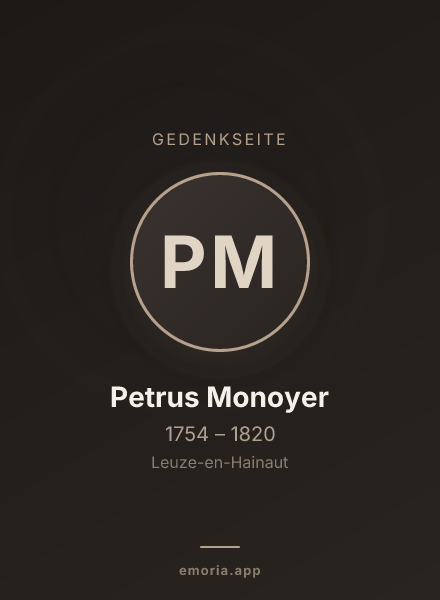 Gedenkportrait von Petrus Monoyer