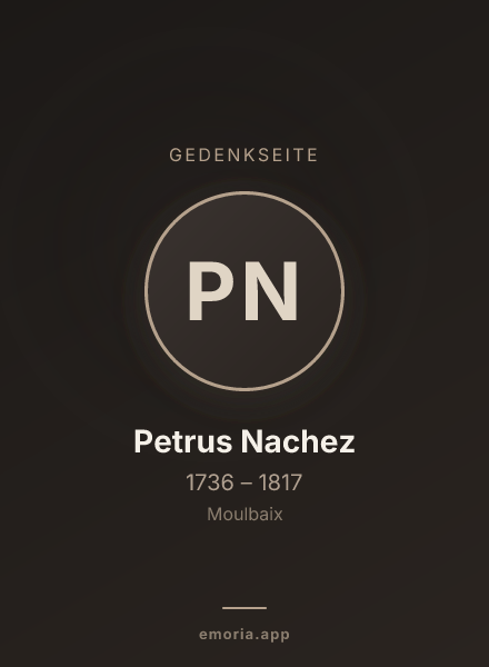 Gedenkportrait von Petrus Nachez