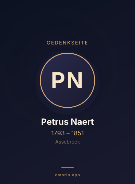Gedenkportrait von Petrus Naert