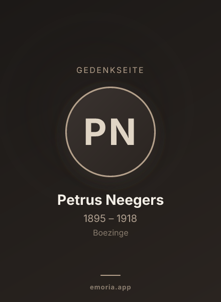 Gedenkportrait von Petrus Neegers