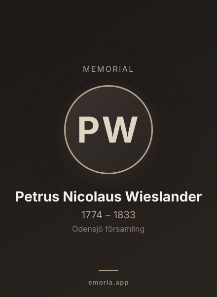 Memorial portrait of Petrus Nicolaus Wieslander
