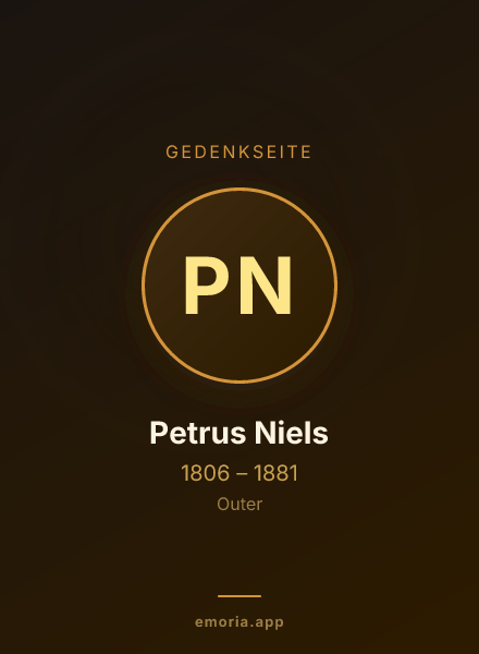 Gedenkportrait von Petrus Niels