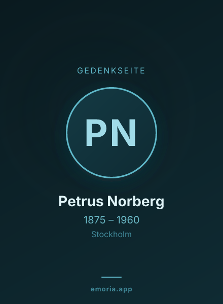 Gedenkportrait von Petrus Norberg