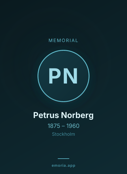 Memorial portrait of Petrus Norberg