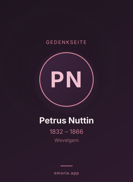 Gedenkportrait von Petrus Nuttin