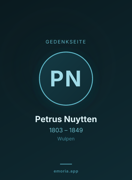 Gedenkportrait von Petrus Nuytten