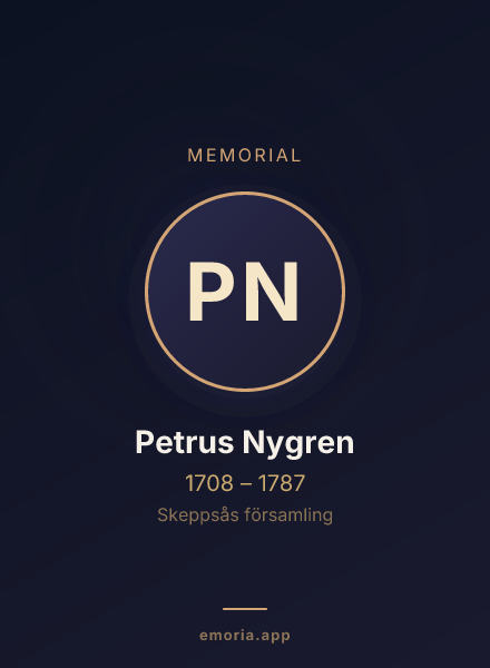 Memorial portrait of Petrus Nygren