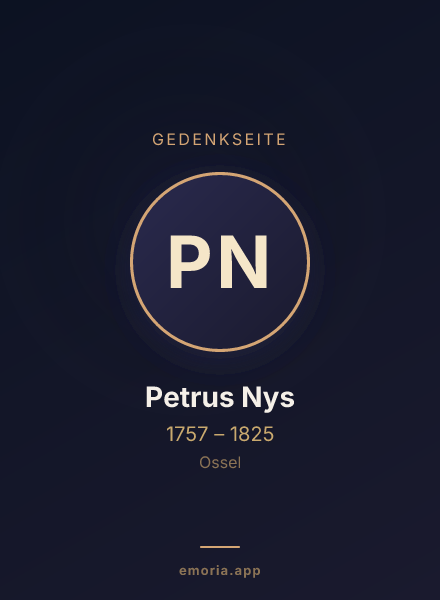 Gedenkportrait von Petrus Nys