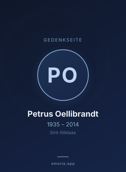 Gedenkportrait von Petrus Oellibrandt