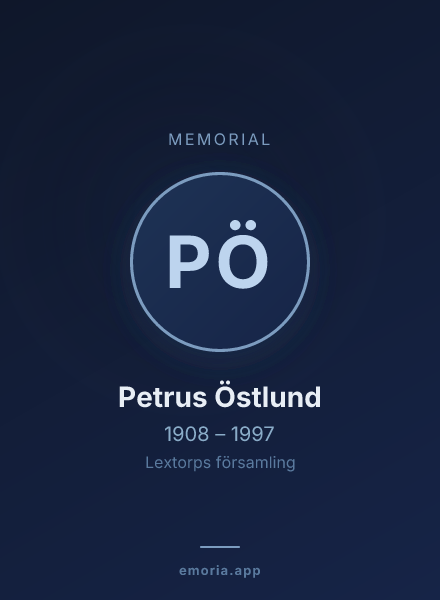 Memorial portrait of Petrus Östlund