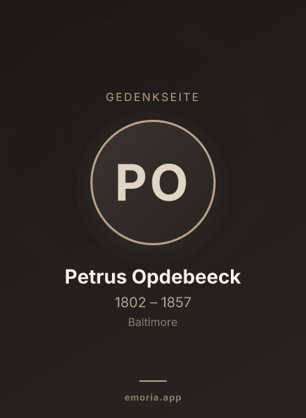 Gedenkportrait von Petrus Opdebeeck