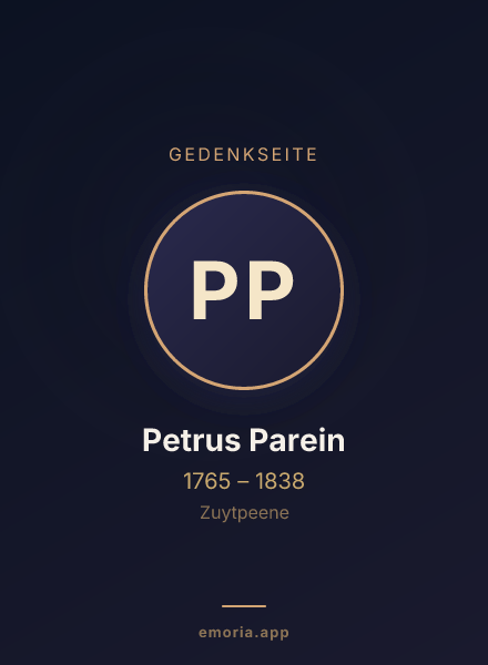 Gedenkportrait von Petrus Parein