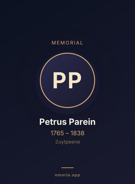 Memorial portrait of Petrus Parein