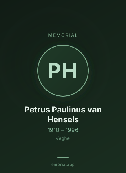 Memorial portrait of Petrus Paulinus van Hensels