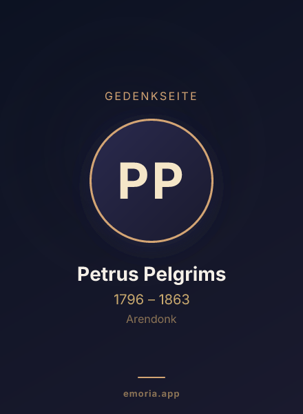 Gedenkportrait von Petrus Pelgrims