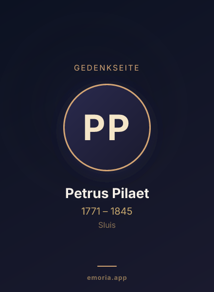Gedenkportrait von Petrus Pilaet