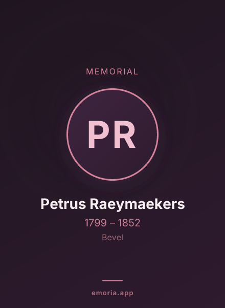 Memorial portrait of Petrus Raeymaekers