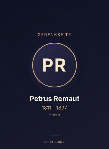 Gedenkportrait von Petrus Remaut