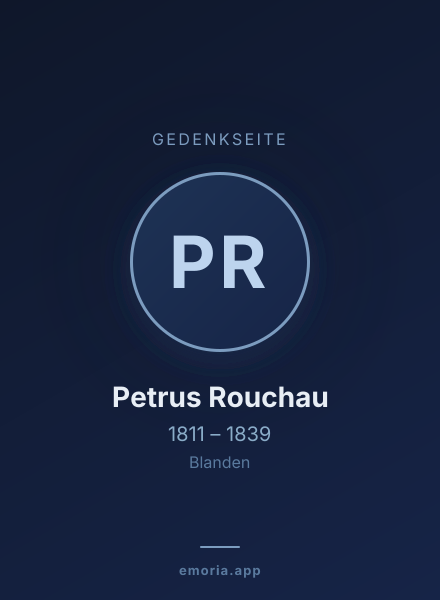 Gedenkportrait von Petrus Rouchau