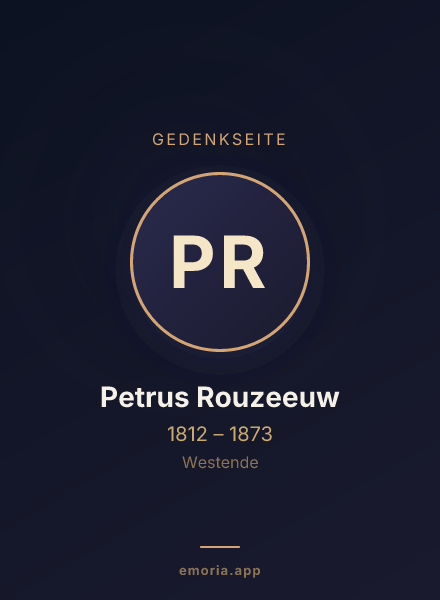 Gedenkportrait von Petrus Rouzeeuw