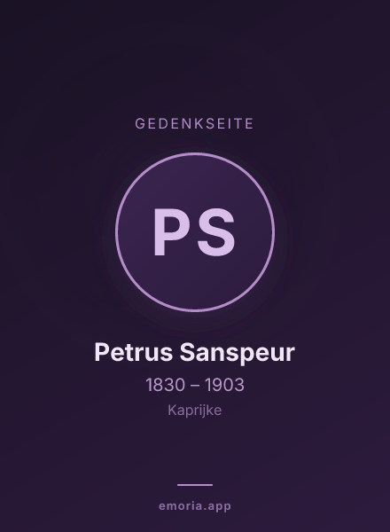 Gedenkportrait von Petrus Sanspeur