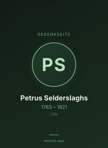 Gedenkportrait von Petrus Selderslaghs
