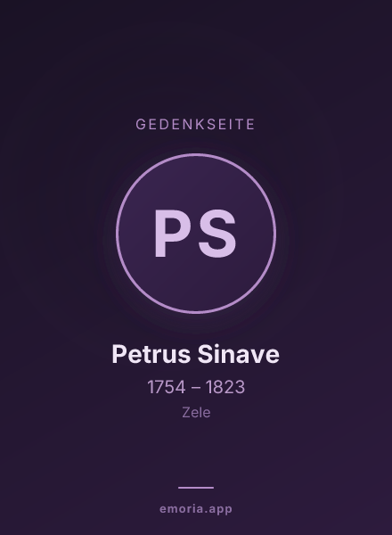 Gedenkportrait von Petrus Sinave