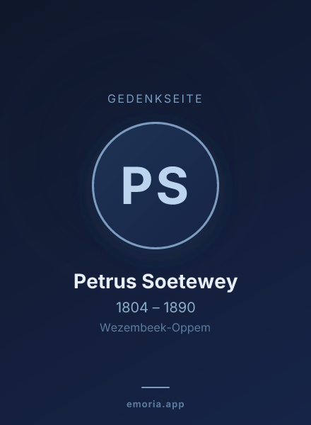 Gedenkportrait von Petrus Soetewey