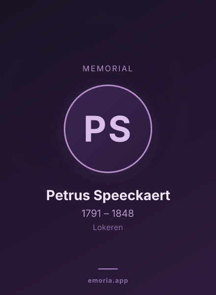 Memorial portrait of Petrus Speeckaert