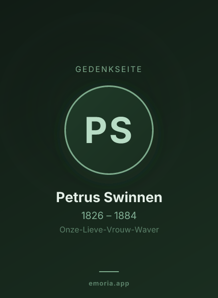 Gedenkportrait von Petrus Swinnen