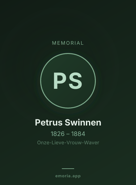 Memorial portrait of Petrus Swinnen