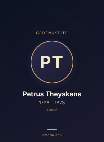 Gedenkportrait von Petrus Theyskens