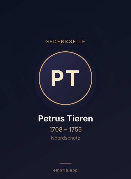 Gedenkportrait von Petrus Tieren