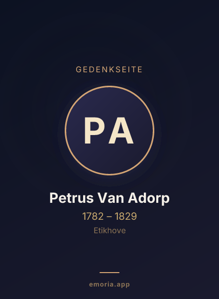 Gedenkportrait von Petrus Van Adorp