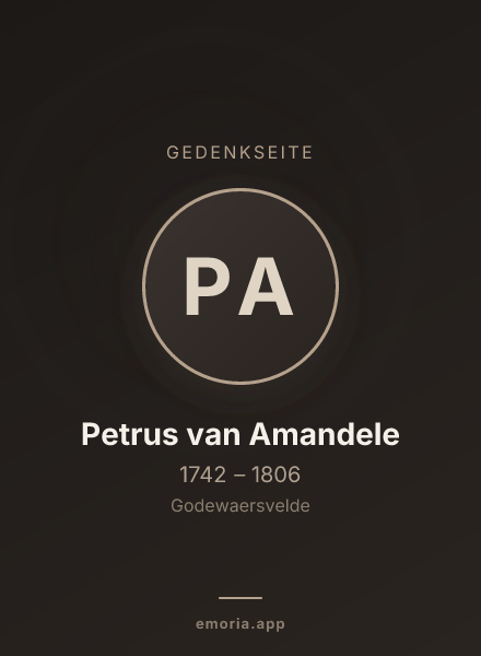 Gedenkportrait von Petrus van Amandele