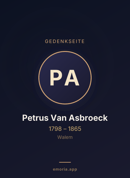 Gedenkportrait von Petrus Van Asbroeck