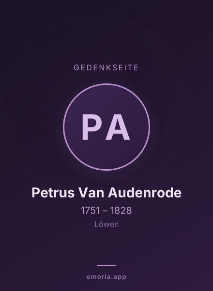 Gedenkportrait von Petrus Van Audenrode
