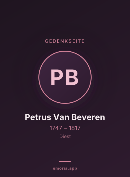 Gedenkportrait von Petrus Van Beveren