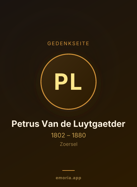 Gedenkportrait von Petrus Van de Luytgaetder