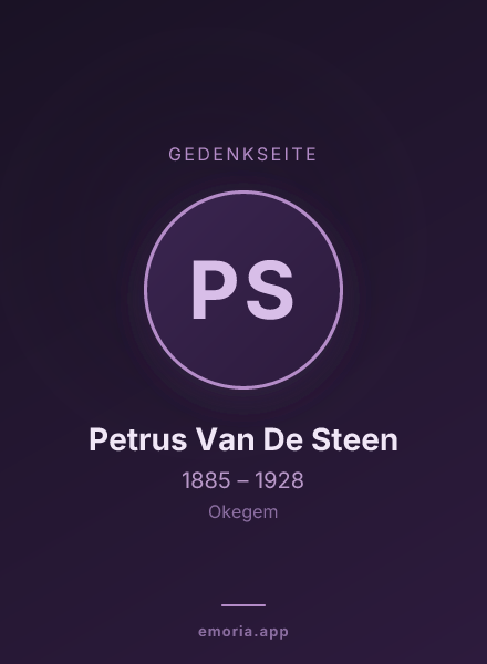 Gedenkportrait von Petrus Van De Steen