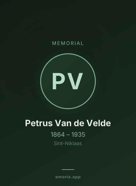 Memorial portrait of Petrus Van de Velde