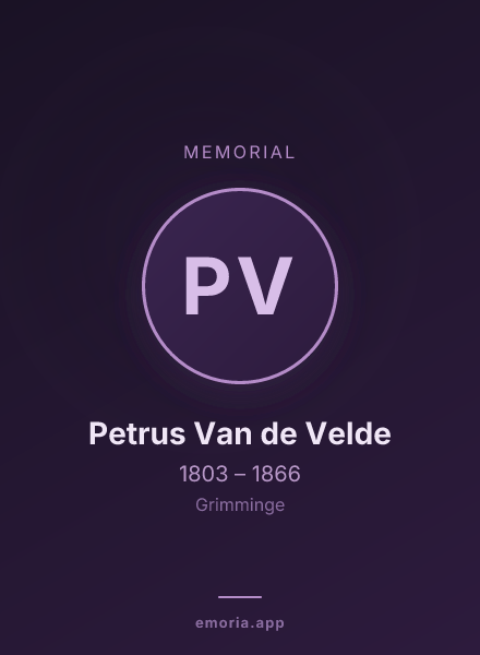 Memorial portrait of Petrus Van de Velde